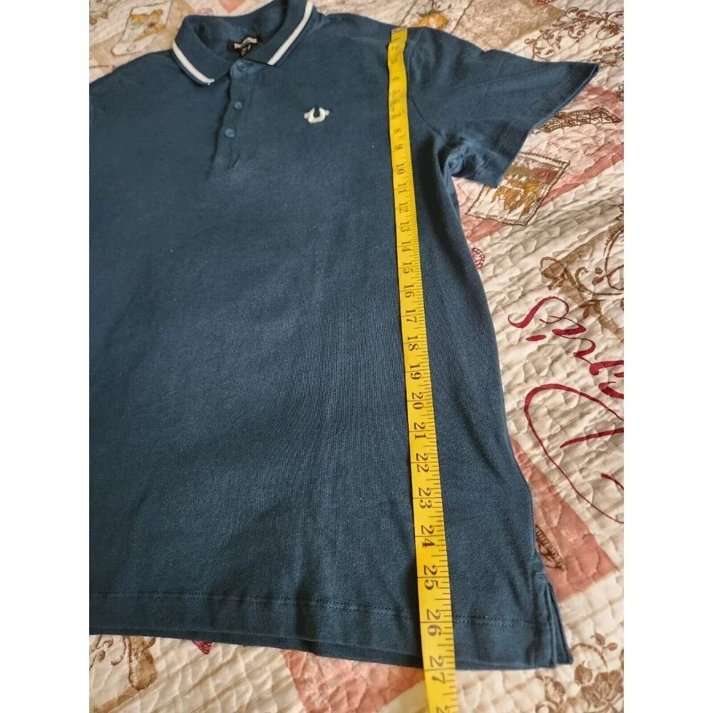 True Religion Polo Shirt Mens‎ Green Short Sleeve Collared Neck Classic Size M